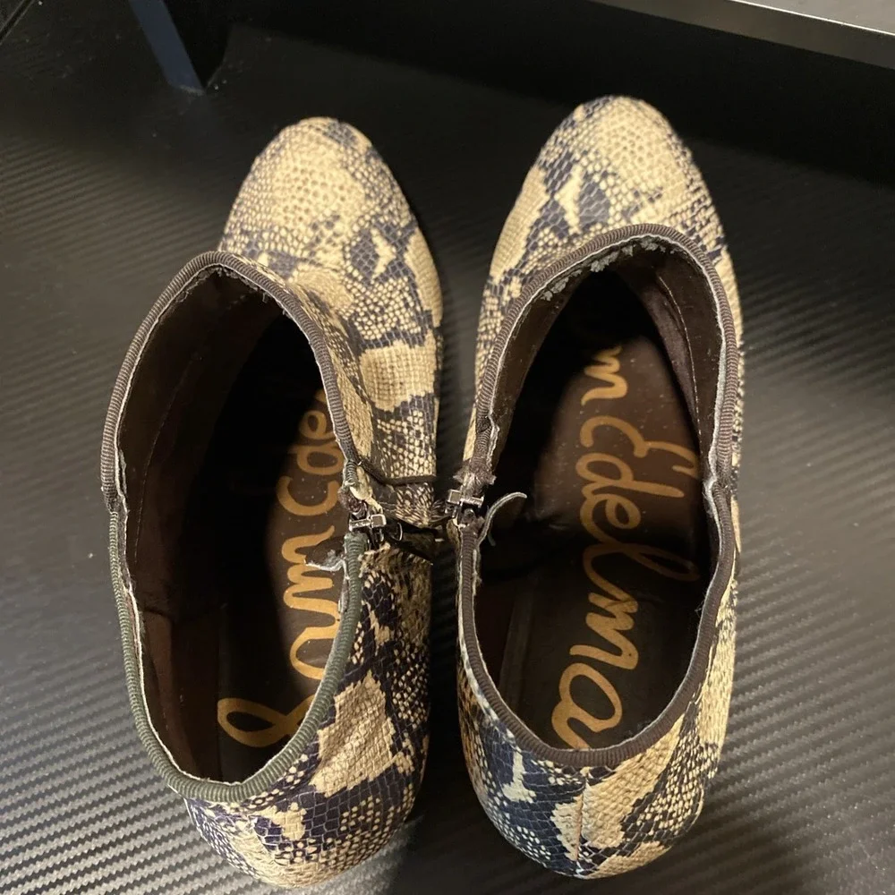 Sam Edelman Winona Snake‎ Print Leather Ankle Boots Booties Women's 10.5